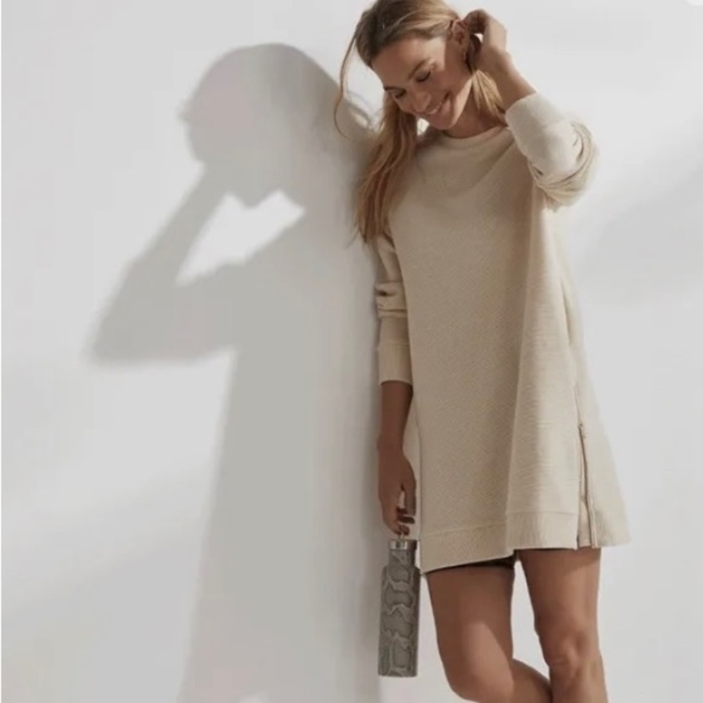 Anthropologie’s Varley Albret Dress, Side Zip- Oatmeal Marl, Small NWT.